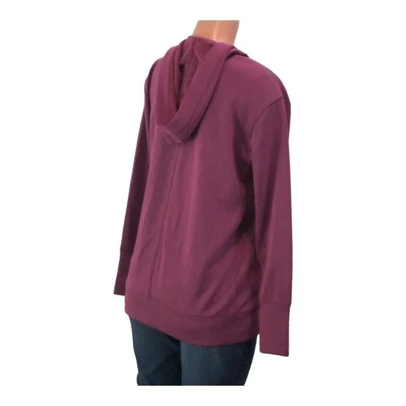 Gaian Small Women Cardigan, Sweater Hoodie 2 Pocket Purple Yoga Activewear NWT - Picture 7 of 16